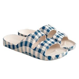 EUC Freedom Moses x J.Crew Gingham Slides Sz. 9-9.5
